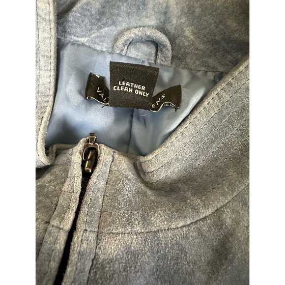 Valerie Stevens 100% Leather Suede Jacket Blue Large - Picture 12 of 14